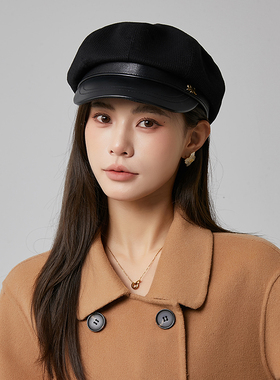 UVHAT贝雷帽日系女春秋八角帽