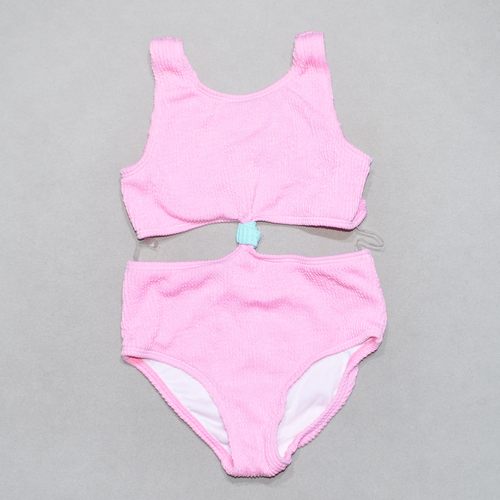 美国原单GEOR****可爱蓝绿泡泡纱海滩泳池游泳连体泳衣女童中大童 - 图1