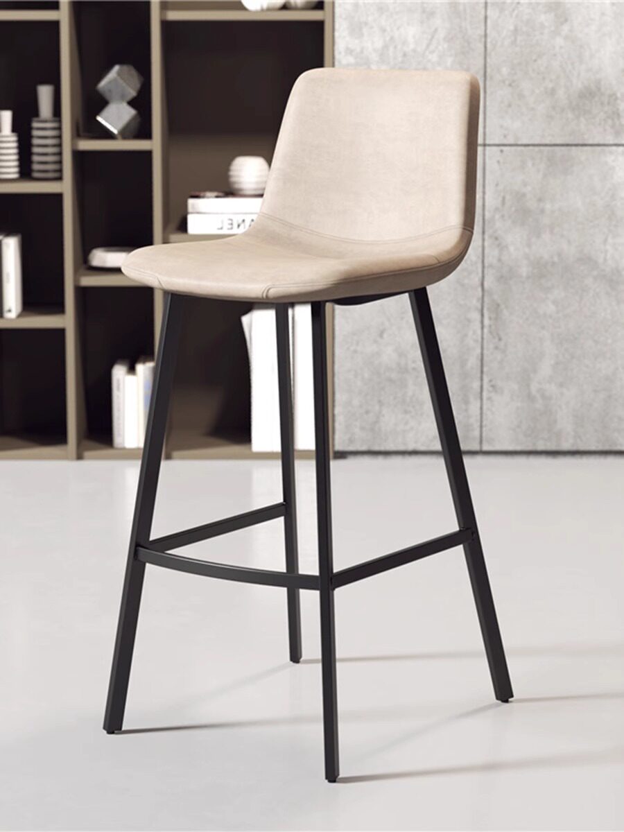 家用高脚椅北欧轻奢吧台椅靠背凳现代简约高椅酒吧椅收银台吧凳