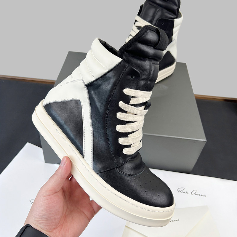 RO倒勾厚底增高鞋休闲潮流板鞋真皮系带潮牌男鞋小众男女高帮鞋,淘宝优惠券,粉丝福利购,淘宝优惠卷