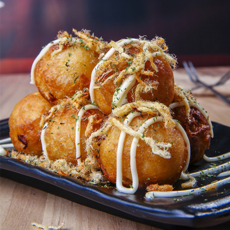 甲一堂速冻章鱼小丸子1kg*40粒章鱼烧章鱼丸章鱼切粒油炸12装包邮 - 图2