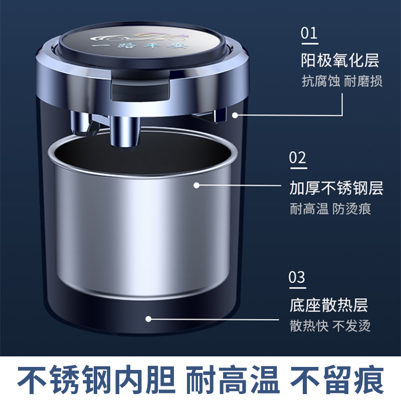 车载烟灰缸防飞灰高级感汽车车内收灰缸自动开盖黑科技车用神器