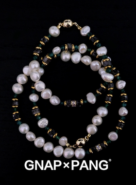 原创流萤携夏玛瑙珍珠项链嘻哈男