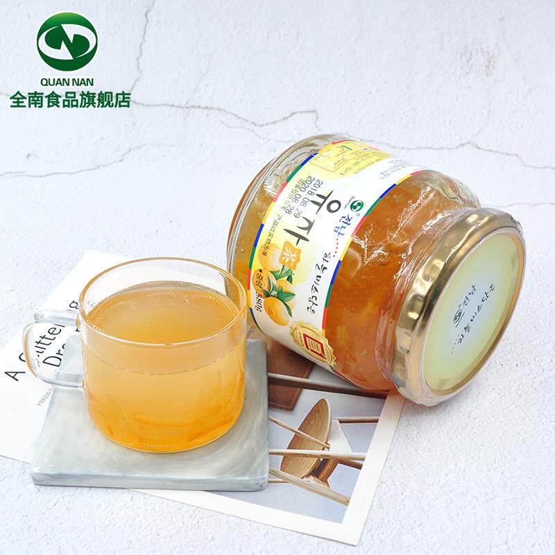 全南580g柠檬韩国进口水果茶柚子茶 齐鲁壮硕蜂蜜果味茶