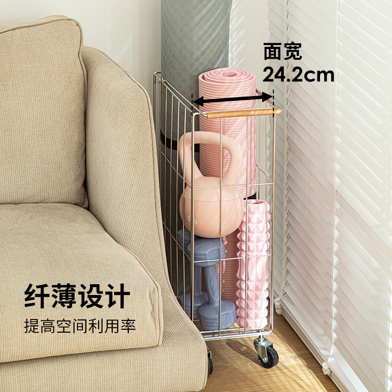 霜山瑜伽垫收纳筐不锈钢健身运动器材收纳篮可折叠羽毛球置物筐,淘宝优惠券,粉丝福利购,淘宝优惠卷