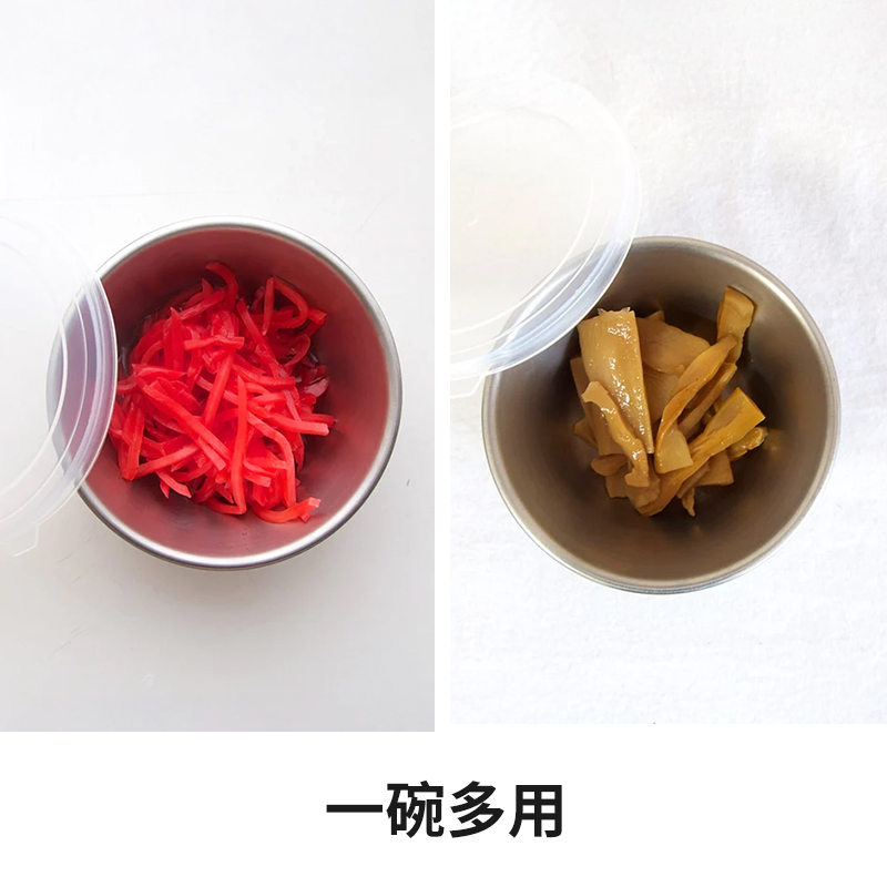 霜山304不锈钢料理碗带盖佐料碗葱花香菜收纳盆厨房多功能备菜碗 - 图3