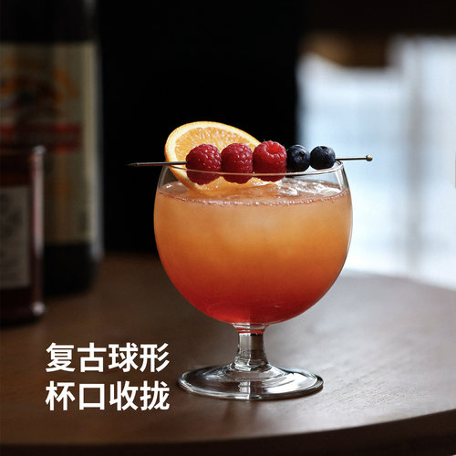 霜山水晶玻璃杯鸡尾酒矮脚葡萄酒杯水果甜品盏日式梅酒果酒果汁杯 - 图1