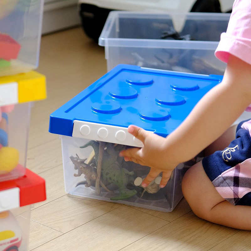 霜山乐高玩具收纳箱儿童积木整理箱家用杂物零食收纳盒塑料储物箱 - 图1