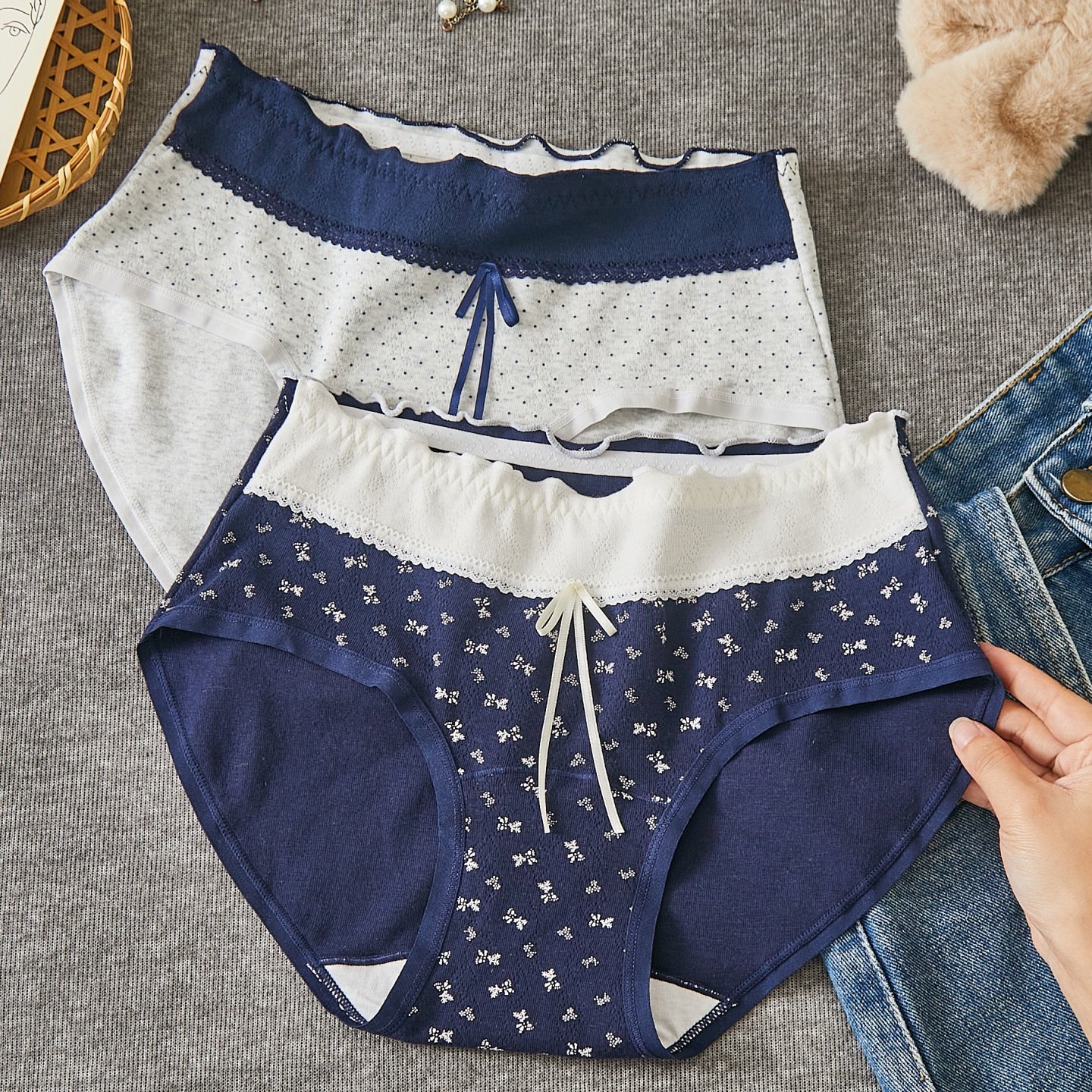 法式碎花内裤女2026新款10A纯棉抗菌加长裆中腰包臀女士三角短裤,淘宝优惠券,粉丝福利购,淘宝优惠卷