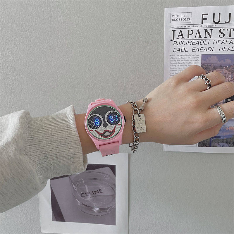 潮流欧美小丑系列男女简约电子表 ertr国产腕表