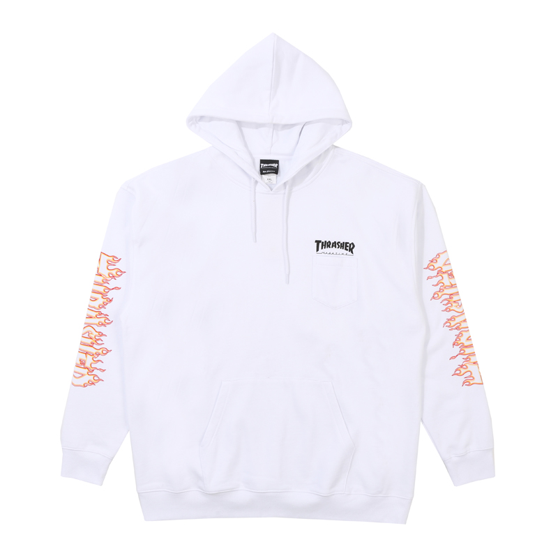 【THRASHER官方】JLP日版 FLAME OUTLINE POCKET HOODED 火焰帽衫 - 图3