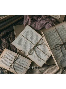 旧英文书页复古摆件背景纸背景布做旧英文老书页草坪婚礼拍照道具