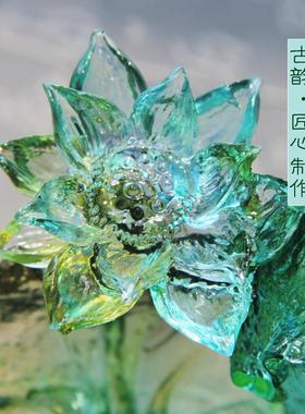 琉璃荷花笔筒摆件礼品教师节礼物送老师个性创意书房桌面中国风