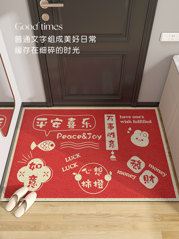 地垫入户门垫进门门口脚垫家用网红门外2022新款玄关塑料丝圈地毯 - 图1