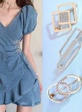 时尚珍珠胸针大气裙子防