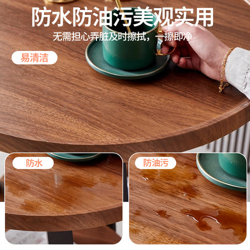 轻奢小户型客厅茶几简约现代家用圆形双层边几民宿酒店沙发小边几 - 图0