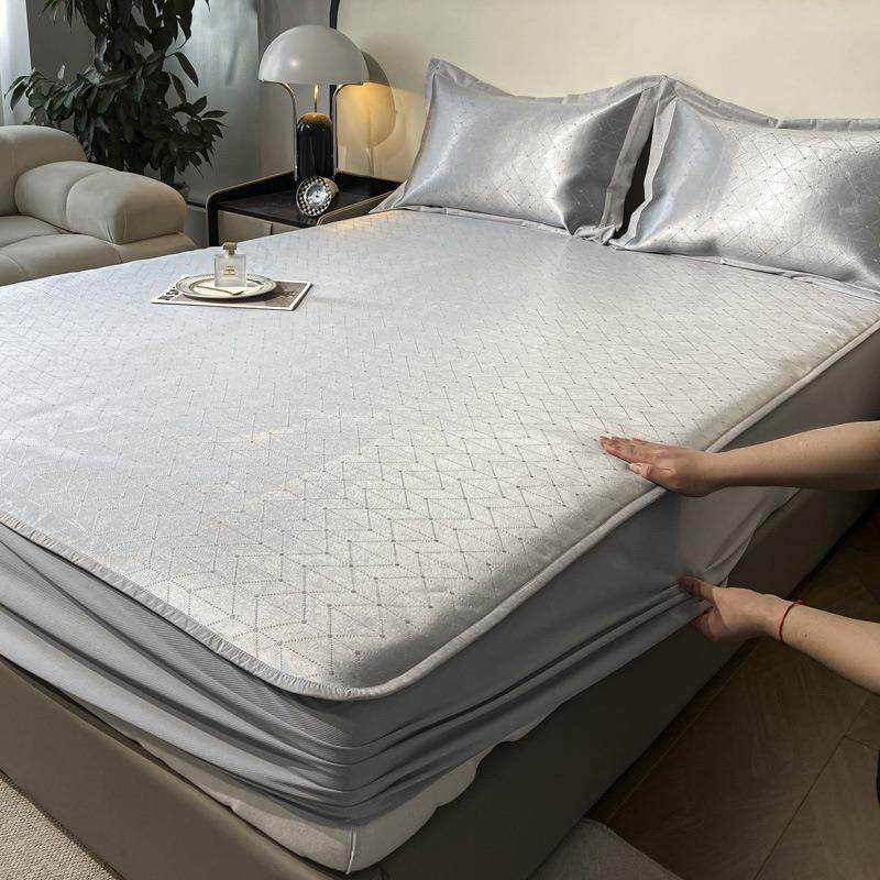 母婴级轻奢凉席冰丝三件套印花夏季凉席床笠款可折叠水洗凉席,淘宝优惠券,粉丝福利购,淘宝优惠卷