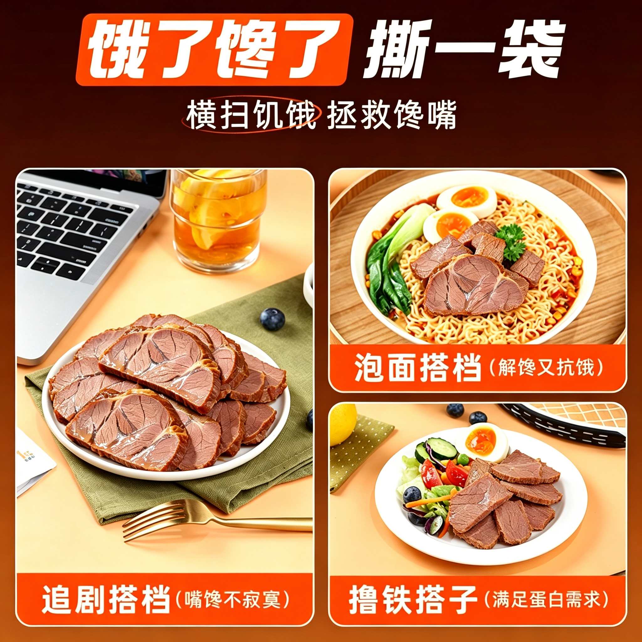 酱牛肉开袋即食卤味熟食低减卡脂肥健身代餐卤牛肉干主食解馋零食