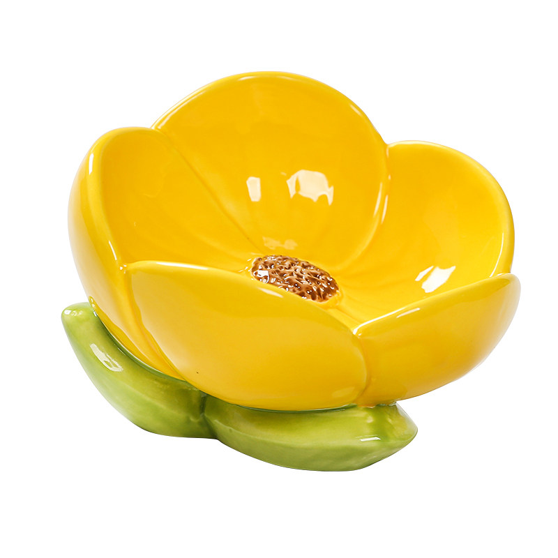 创意可爱桌面装饰摆件黄色花朵客厅办公区高颜值零食水果收纳盘子,淘宝优惠券,粉丝福利购,淘宝优惠卷