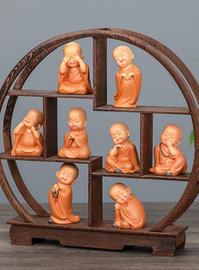 创意新中式禅意小和尚装饰摆件