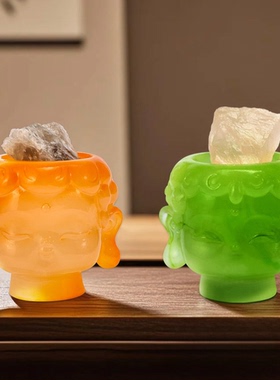 新中式守护神佛头盲盒摆件装饰品