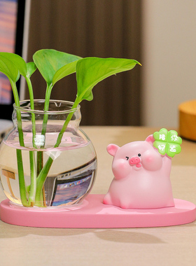 可爱猪囡囡祝福工位桌面装饰摆件