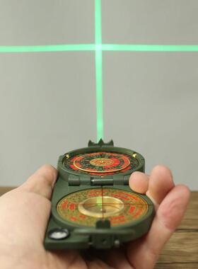 红外线激光寻龙罗盘高精度专业初学者随身携带袖珍迷你二寸指南针