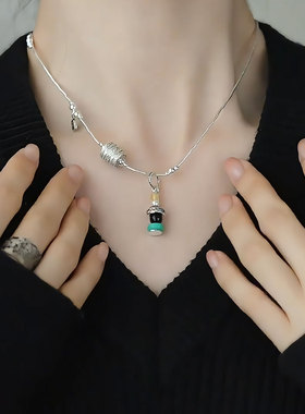 925银许愿灯塔串珠小众时尚项链