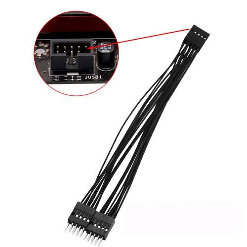 电脑主板9针USB2.0一分二线分接线9PIN转双9PIN扩展口9PIN一分二 - 图0