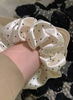 韩系波点大肠发圈2025新款网红女士皮套头绳扎头发橡皮筋发绳发饰