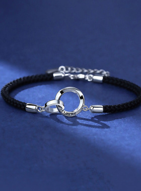 莫比乌斯环手链情侣一对纯银