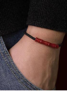 一对时尚饰品竹节手链朱砂简约