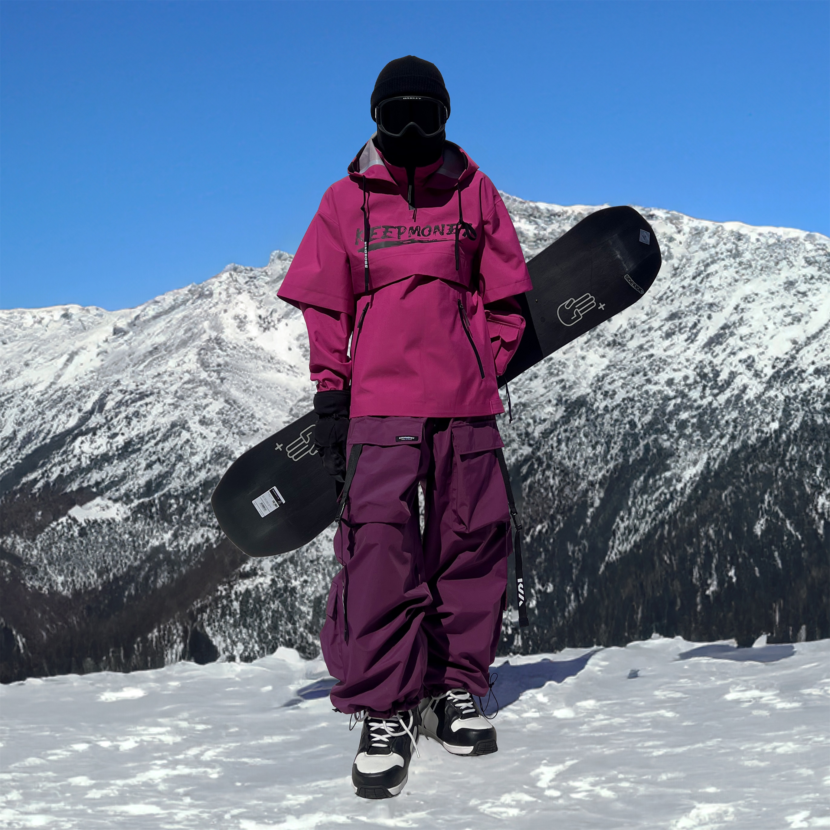 KEEPMONEY全新美式升级滑雪服套装男女单板防水保暖户外滑雪裤 - 图2