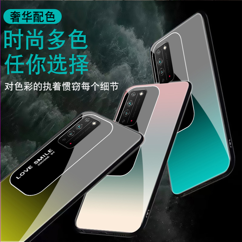 渐变系列适用华为荣耀x10手机壳honor 9xpro新款8xmax钢化玻璃青春版男i潮女X10max套v9play创意全包防摔外壳 - 图2