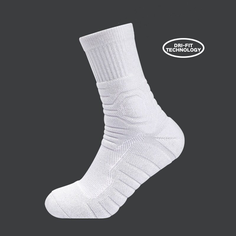 飞人篮球袜中高筒男女毛巾底加厚防滑精英袜运动款白色袜子实战