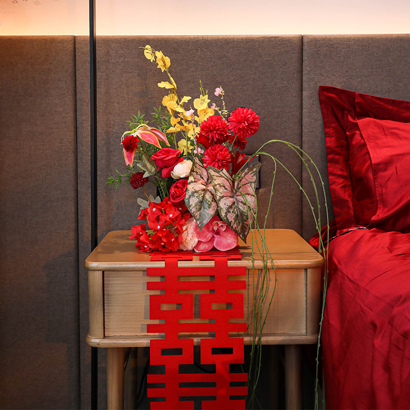 婚房布置仿真花桌面灯笼花艺装饰茶几床头桌花高级感婚礼用品,淘宝优惠券,粉丝福利购,淘宝优惠卷