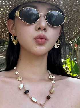 金属老钱风几何桃心耳环女小众独特高级感耳钉夸张海边度假风耳饰
