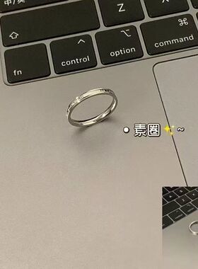 ins简约英文字母素圈女潮小众钛钢戒指不掉色指环高颜值情侣饰品