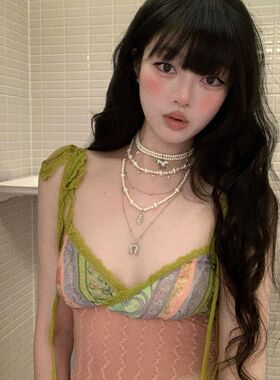 甜酷辣妹多层镶钻马蹄扣珍珠项链女轻奢高级感锁骨链复古百搭颈链