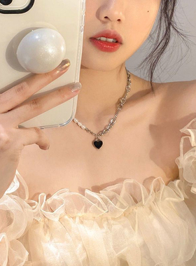 拼接黑色珍珠小野小众设计感精