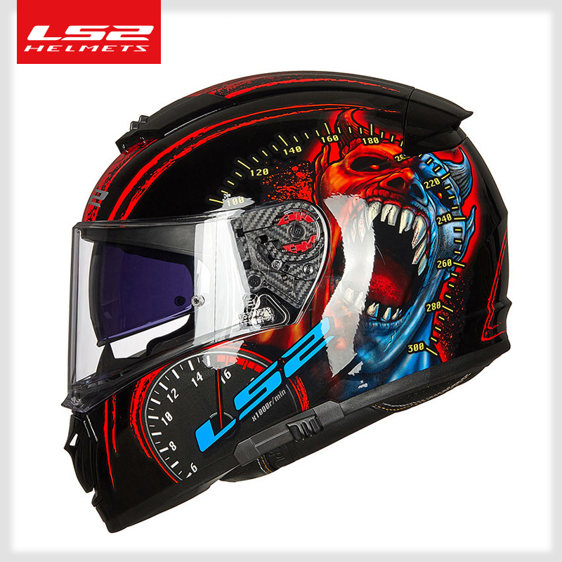 LS2头盔男摩托车全盔双镜片机车跑盔四季通用冬季官方旗舰3cFF390 - 图1