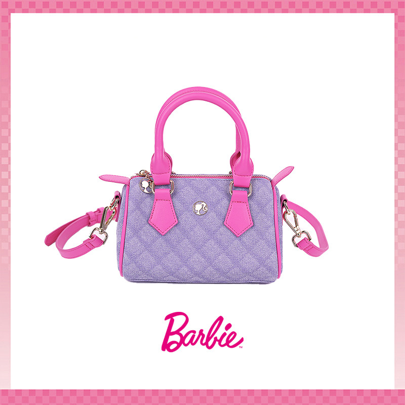 【Barbie芭比官方正品】格子波士顿包女生保龄球包斜跨包新年礼物,淘宝优惠券,粉丝福利购,淘宝优惠卷