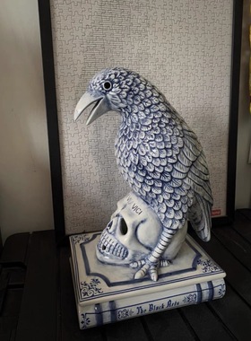 NEIGHBORHOOD乌鸦香炉NBHD陶瓷骷髅头香薰炉办公室复古居家摆件