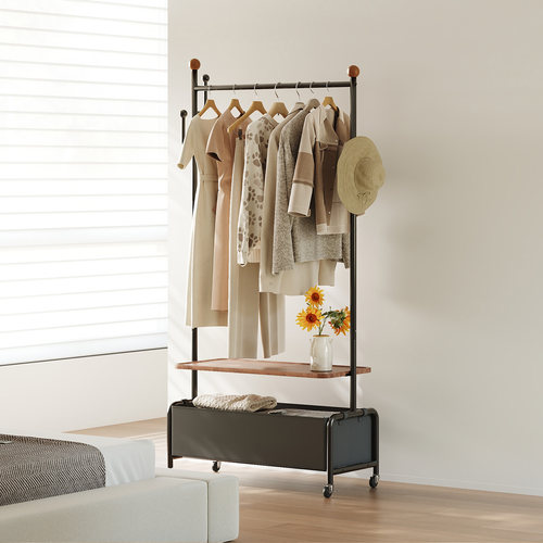 移动衣架落地卧室挂衣架室内轻奢晾衣服置物架家用房间简易衣帽架 - 图3