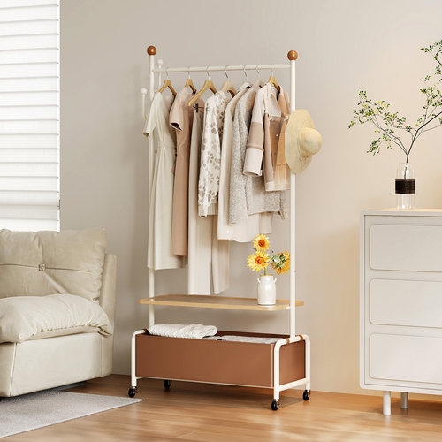 移动衣架落地卧室挂衣架室内轻奢晾衣服置物架家用房间简易衣帽架 - 图0