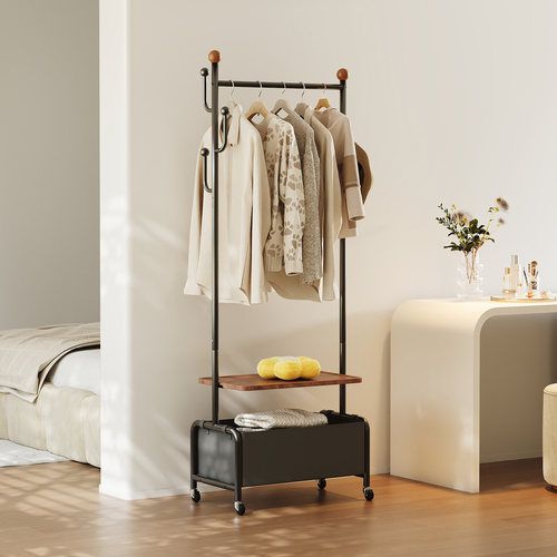 移动衣架落地卧室挂衣架室内轻奢晾衣服置物架家用房间简易衣帽架 - 图2