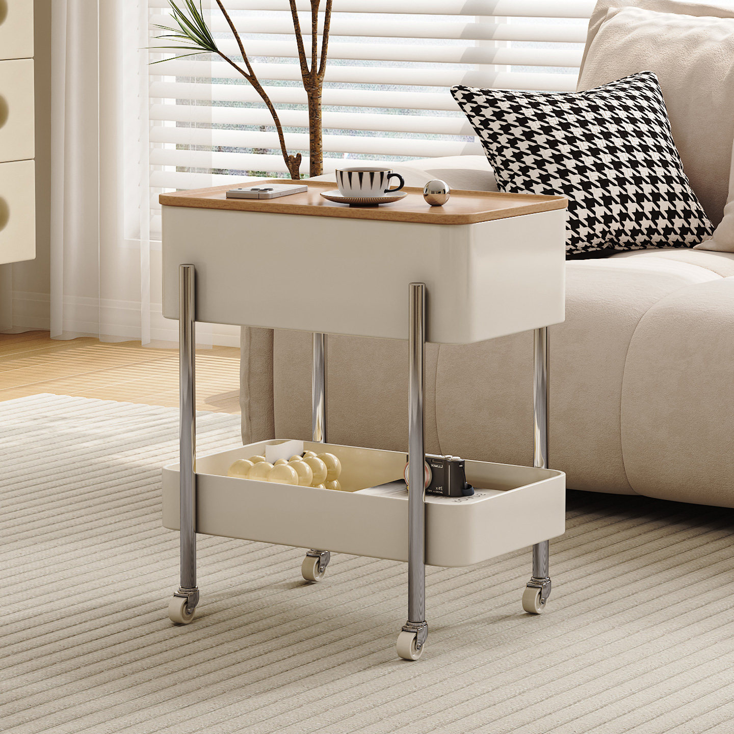 客厅移动茶几小推车沙发边几侧边柜家用零食置物架简约卧室床头柜,淘宝优惠券,粉丝福利购,淘宝优惠卷