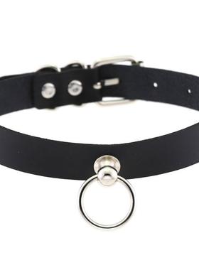 黑色皮革项圈项链颈链Y2K颈环