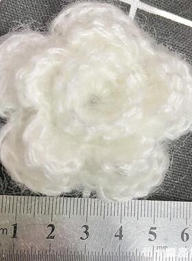 马海毛手钩花包包鞋帽配件服装辅料手工编织饰品三层毛线花朵