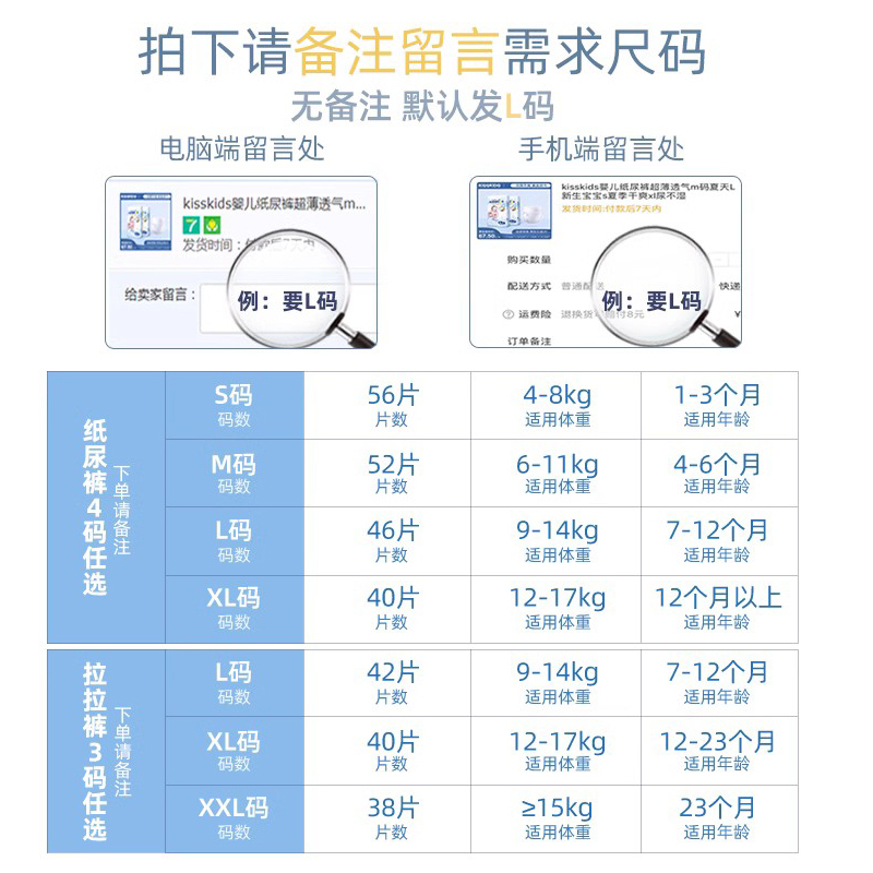 kisskids婴儿纸尿裤新生s码超薄透气m干爽xl国产柔软尿不湿婴儿 - 图3